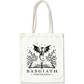 YTTRVHIH Funny Canvas Tote Bag, Basgiath War College Tote Bag, Casual Canvas Totes for Work Traveling, Reusable Grocery Shoulder Shopping Bags, Christmas Gifts for Friends and Family
