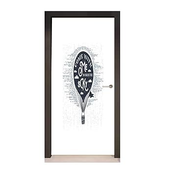 Amazon Com Homesonne Love 3d Door Wallpaper Retro Hot Air Balloon