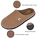 HomeIdeas Men's Coral Fleece Lining with High Density Memory Foam Classicism Slip-on Slipper (US Men's Size 9-10), Light Brown