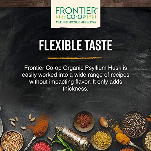 Frontier Co-op Organic Psyllium Husk 1lb - Whole Psyllium Husk, Organic & Kosher - Psyllium Husk Fiber for Baking, Psyllium Nutritional Supplement for Digestion, Psyllium Husk Powder Bulk