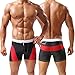 BALEAF Men's Square Leg Swimsuit Gradient Style (RedBlack, L)