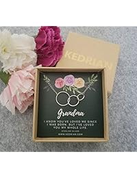 KEDRIAN Grandma Necklace, 925 Sterling Silver, Best Grandma Gifts, Gifts for Grandma, Grandma Birthday Gifts, Grandmother Gift, Birthday Gifts for Grandma, Grammy Necklaces for Women, Mother's Day