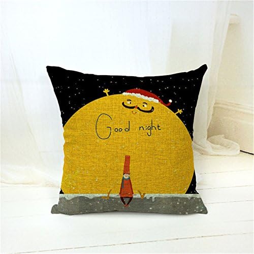 Cartoon Style Home Decorative Pillow Good Night Printed Throw Pillows Car Home Decor Linen Cotton Cushion Cojines 0423d 45x45cm