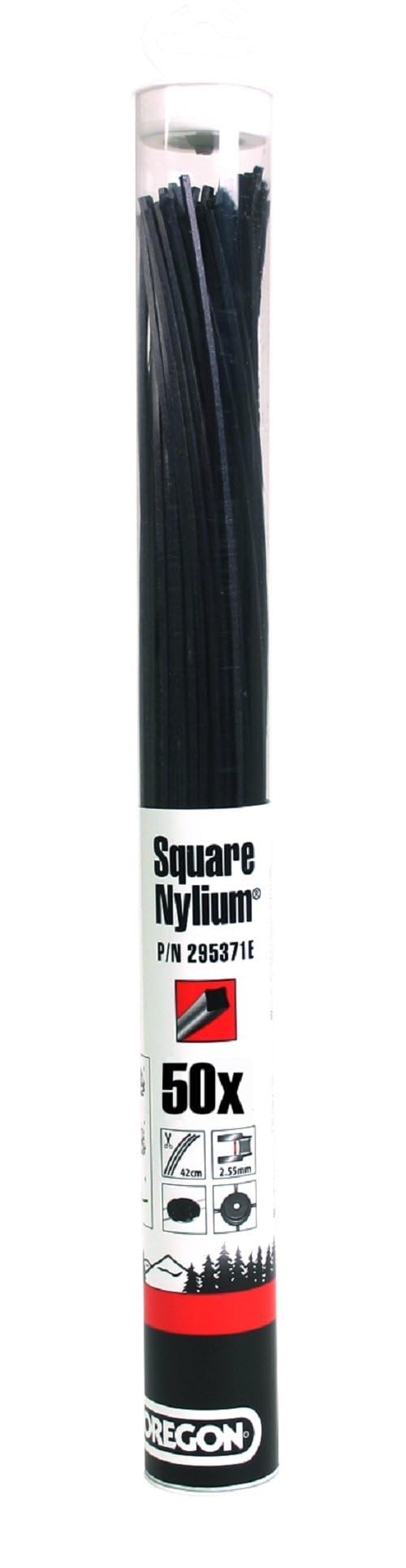 Oregon Precut Square 3.75mm Strimmer Line with Aluminium Particles, Tackles Weeds & Thick Vegetation, Professional Heavy Duty Strimmer Wire, Fits Most Standard Models, 3.75 mm x 42cm 50x (295372E)