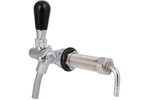 Adjustable Draft Beer Keg Tap, LUCKEG Brand Chrome Plated Beer Keg Faucet with 4 inch Beer Shank G5/8 Thread for Homebrew Bee