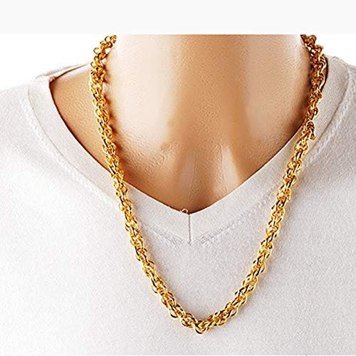 KTT 24k Thai Yellow Gold GP Filled Necklace Jewellery Cuban Link The Look & Feel of Solid Gold Rope Chain Gold Chain for Men & Women