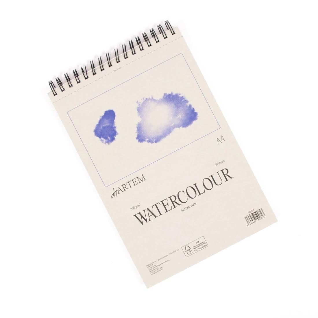 Hartem - Watercolor Pad of 30 Sheets | Ring Binding | Weight 300 g/m2 | Size A4 (29.7 x 21 cm)