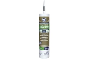 GE Sealants General Electric GE5020 Concrete and Masonry Silicone II Caulk, 10.1-Ounce, Grey, caulker, Light Gray