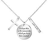 Bible Verse Cross Pendant Christian Necklace Prayer