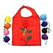 YUYIKES 10PCS Folding Shopping Bags Reusable Roses Shopping Tote Bags Compact Eco Periodic Duty Recycling Use Shopping Bags (Roses)