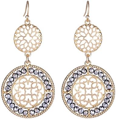 SRX Exquisite Socialite Hollow-out Earring Drop Dangle Earrings (Gold)