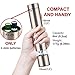 Electric Salt and Pepper Grinder Set with Stand | Premium Set of 2 Best Electronic Stainless Steel Spice Mills for Coarse Seasoning | Battery Powered One-Handed Pepper & Salt Grinders with Light