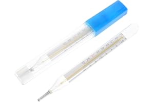 Toyvian 2pcs Oral Thermometer for Adults - Glass Thermometer Armpit Fast Reading Fever Indicator for Adults and Kids (Double Scale)