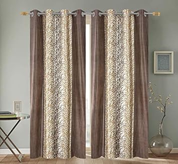Buy Red Ribbon Curtain Fancy Tree Eyelet Single 1 Piece Brown