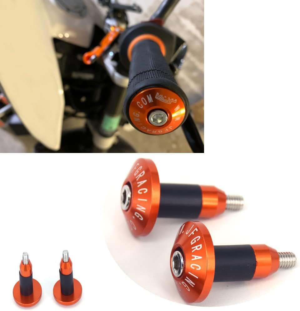 Fast Pro Motorcycle Bar Ends Caps Handlebar Plug Ends Universal For 22mm 7/8" Handlebars with 13mm 17mm Adapter