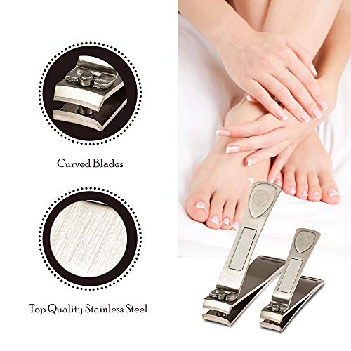 Spa's Premium Nail Clipper Set with BuiltIn Nail Files, Stainless