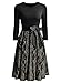 Miusol Women's Casual Polka Dot 2/3 1950'S Style Sleeve Party Swing Dress (Small, Black-1)