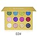 Glitters Eyeshadow Palette, Spdoo 12 Colors Professional Makeup Long Lasting Shimmer Eyeshadow Powder Palette Mineral Pressed Glitter