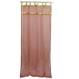 Mogul Interior 2 Indian Curtains Rust Golden Sheer Drapes 2 (length 84 ,width 48")