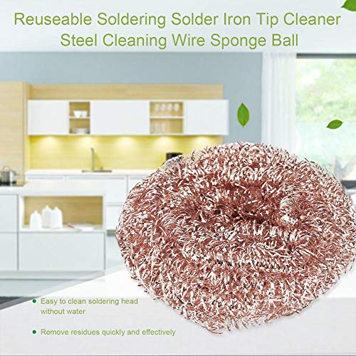 Reuseable Soldering Solder Iron Tip Cleaner Steel Cleaning Wire Sponge Ball Soldering Accessory Easy To Clean Kitchen Supplies