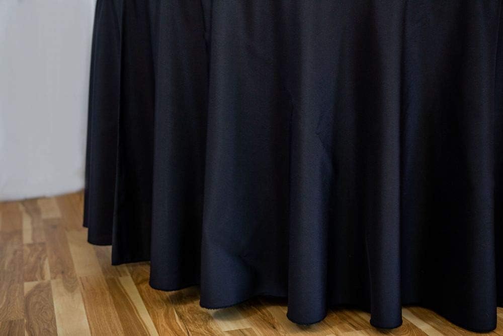 LinenTablecloth 120-Inch Round Polyester Tablecloth Black: Home & Kitchen