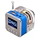 TOMTOP Mini Digital Portable Music MP3/4 Player Micro SD/TF USB Disk Speaker FM Radio (Blue)