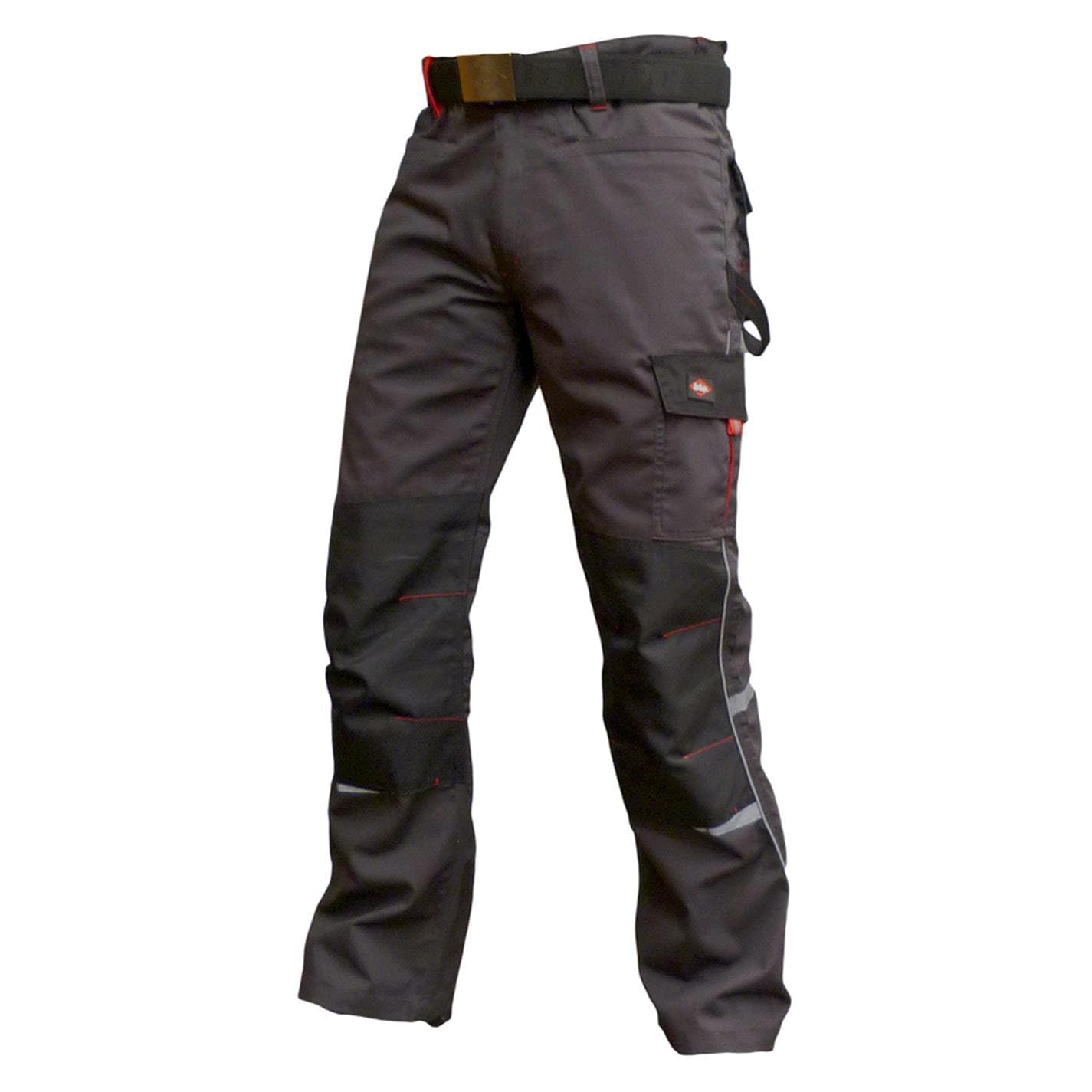Lee Cooper Workwear Mens Multi Pocket Cargo Work Safety Trousers, Grey, 36W/33L