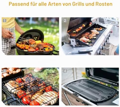 Elektrische Grillbürste Kabellos, 100 Min Laufzeit & IPX7 Wasserdicht – Akku BBQ Powerbürste aus Edelstahl zum Reinigen von Grillrosten, Smokern & Backöfen
