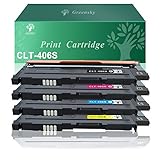 GREENSKY 4PK (1Black Cyan 1Yellow 1Magenta) Compatible Toner for Samsung CLT-K406S CLT-C406S CLT-Y406S CLT-M406S Laser Toner Cartridge Replacement Set for Samsung Printer CLP-360 CLP-365W CLP-366