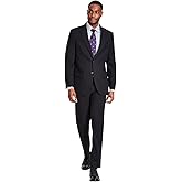 Nautica Mens Modern fit 2 Piece Suit 40 L / 34 Waist Black Solid Stretch