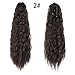 AMELI Kinky Straight Synthetic Ponytail Clip in Hair Extensions One Piece Soft Silky for Women Fashion and Beauty (20inch-Claw, 2(Natural Black))
