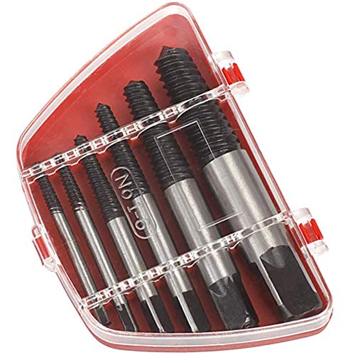 Damaged Bolt Screw Extractor, TIAMAT Extractor Remove Set Hardness Broken Screw Bolts Extractors Easy Stripped (6 PCS)
