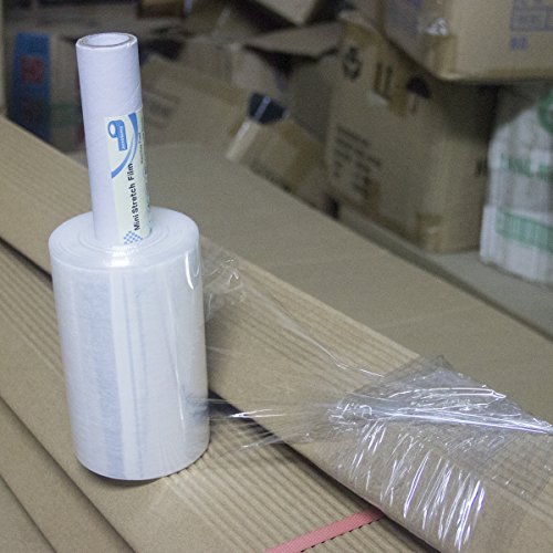 1 Pack Industrial Mini Stretch Wrap Film 6" X 1000 Feet 80 Gauge Clear with Handle for Pallet Wrap Moving Supplies Stretch Wrap & Shrink Wrap Keeps Items Safe Secure and Clean