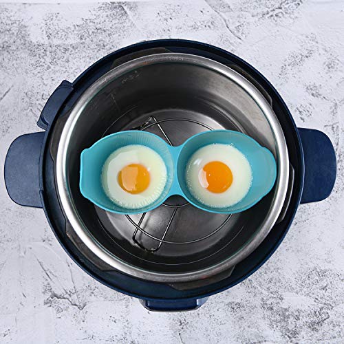 Egg Poacher, Silicone Egg Poaching Cups with Ring Standers Nonstick