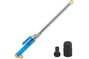 POOPLE High Pressure Power Washer Wand, Hydro Jet Nozzle for Garden Hose, Watering Sprayer Cleaning Tool, Wand Lance for Gutter Patio Car Pet Window Glass, Cyan