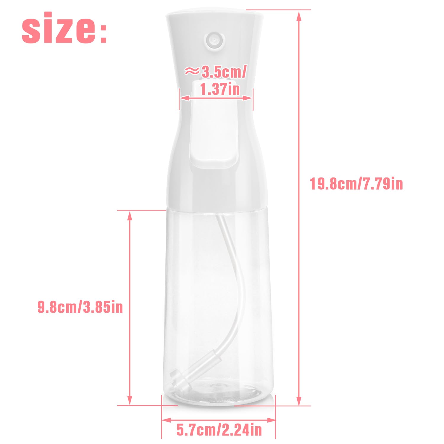 Continuous Spray Bottle,Hair Spray Bottle,Plants Water Spray Mist Bottle,Ultra-Fine Spray Bottle for Hair,Skincare, Plant Care, Pet Grooming, Cleaning(White)
