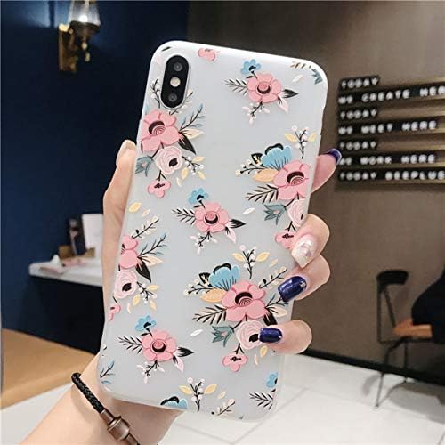 Compatible with iPhone Xs MAX Case for Girls, Floral Flower Cute Case Ultra-Thin Slim Soft TPU Silicone Cover Phone case for iPhone Xs MAX(Flower V)