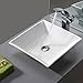 KES Bathroom Square Porcelain Vessel Sink Above Counter White Countertop Bowl Sink for Lavatory Vanity Cabinet Contemporary Style, BVS111…