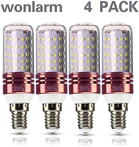 LED Bulbs,12W LED Candelabra Light Bulbs 60 Watt Equivalent, luminance, Daylight White 5000K LED Chandelier Bulbs, Decorative Candle Base E12 No Dimmable LED Lamp, Pack of 4