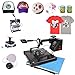 ShareProfit 12’’ X 15’’ 5 In 1 Digital Heat Press Digital Heat Press Adjustable Multi-spring Balancer Heat Press Machine 1400W T Shirt Press Machine Swing-away Hat Press Non-Stick (5 In 1 12’’ X 15’’)