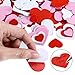 Blulu 900 Pcs Valentine's Day Hearts Foam Stickers Self Adhesive Assorted Colors and 3 Sizes Red Pink Heart Shaped Craft Stickers for Valentine's Day Decorations Card Making DIY Wedding Festival Decor
