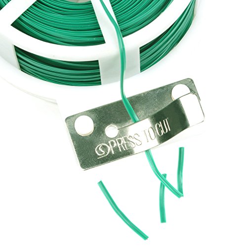 NKTM Twist Tie with Cutter Garden Training 328 Feet Heavy Duty Green Coated Plant (2 Pack)