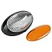 Lumitronics RV 12V Oval Porch Utility Light with On/Off Switch - Clear & Amber Lenses (Black)