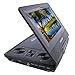 KORAMZI 7 inch Portable DVD Player with Rechargeable Battery, SD Card Slot and USB Port Swivel and Fold Portable DVD/CD/MP3 Player with Matching Color Headphones AC/DC Adapter (Black)- PDVD777