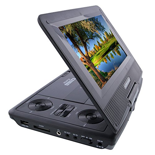 KORAMZI 7 inch Portable DVD Player with Rechargeable Battery, SD Card