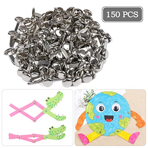 YANSHON 350 Pcs Mini Brads, Round Head Metal Brad Paper Fastener in Three Sizes, Decorative Brads for Arts Crafts Scrapbooking Making and DIY