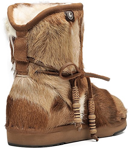 Aumu Women's Classic Mini Sheepskin Winter Boot Fur Boot Chestnut Size 4 - Thumbnail 4