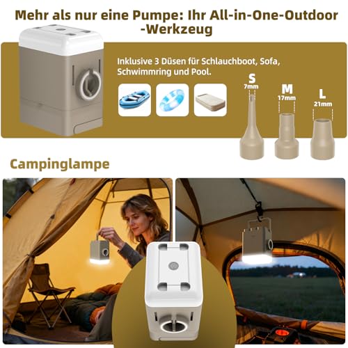 KASIMO TPU Air Mattress Self-Inflating, Air Bed for 1 Person, Guest Bed with Integrated Electric Pump, Inflatable Mattress with Cushion, Air Mattress 190 x 90 x 22 cm for Guests at Home and Camping