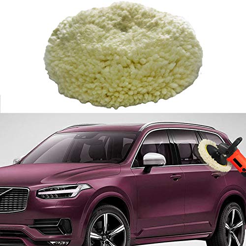 Polishing Pad Buffing Pads Kit 4PCS 4inch 100% Natural Wool Hook & Loop Grip Buffing Pad for Compound Cutting & Polishing for Car Polishing Motorcycle Machine Refrigerator Furniture Cabinets etc