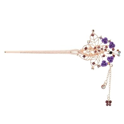 Buy Homyl Rhinestone Chinese Floral Hair Stick Clip Bun Pin Hair